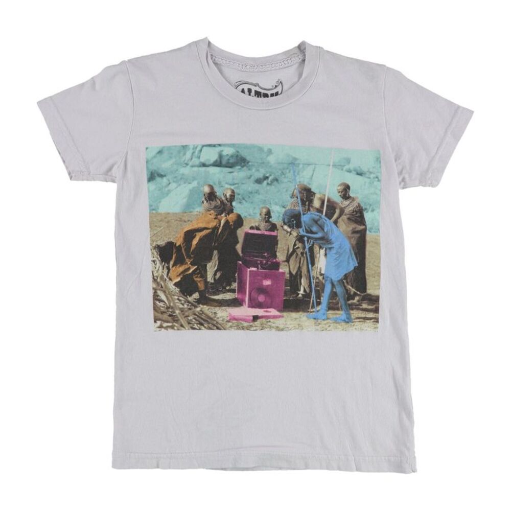 Altru Womens Tribal Record Player Graphic T-Shirt, Purple, S, DM